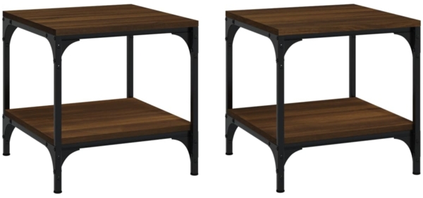 vidaXL Beistelltische 2 Stk. Braun Eiche 40x40x40 cm Holzwerkstoff 819386 Bild 1