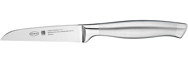 RÖSLE Gemüsemesser Basic Line, Hochwertiges Küchenmesser zum Schneiden von Obst und Gemüse, gerade Klinge aus Klingenspezialstahl, Edelstahl 18/10, ergonomischer Griff, 20,4 x 2,5 x 1,9 cm