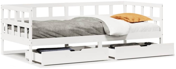 vidaXL Tagesbett mit Schubladen Weiß 80x200 cm Kiefernholz 3302086