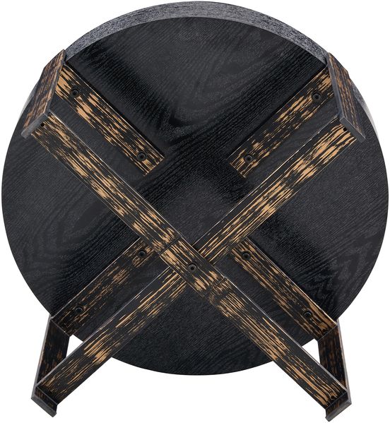 Beistelltisch rund mit MDF-Platte & Metallgestell, Ø 68x39 cm, Schwarz Bild 8