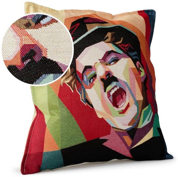 ANRO Dekokissen Kissenhülle MIT oder OHNE Füllung Kissenbezug Zierkissen, Kissenüberzug ohne Füllung Gobelin 45x45 cm Charlie Chaplin bunt