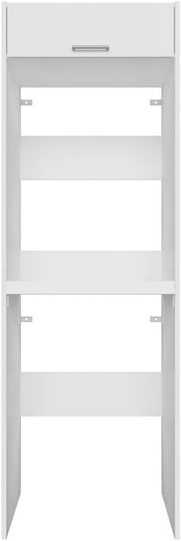 Forte WASHCAB Waschschrank 60 70, moderner Schrank zur Aufbewahrung von Waschmaschine und Trockner, 1 Kippfach, Badezimmer, Holzwerkstoff, Weiß, 66,8 cm breit x 142,4 cm hoch x 67,5 cm tief