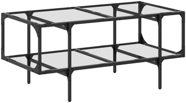 vidaXL Couchtisch mit Glasplatte Transparent 98,5x50x45 cm Stahl 846042