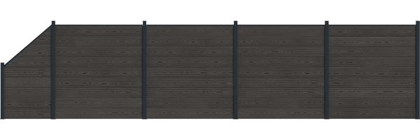 vidaXL Zaunelement 5 pcs WPC und Aluminium Schwarz 3429423
