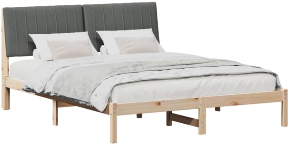 vidaXL Bettrahmen mit Kopfteil Braun 150 x 200 cm Massives Kiefernholz 3394414 Bild 2