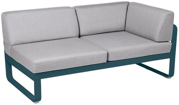 Bellevie Lounge Eck-Modul 21 Acapulcoblau 79 Flanellgrau 2-Sitzer rechts