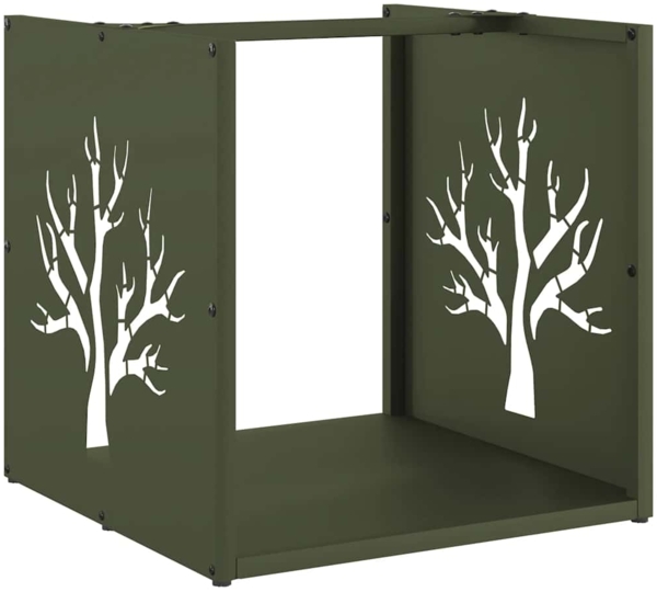 vidaXL Brennholzregal Olivgrün 40x40x40 cm Kaltgewalzter Stahl 864246