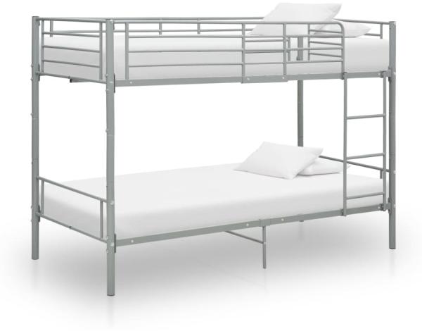 vidaXL Etagenbett Grau Metall 90×200 cm 287911