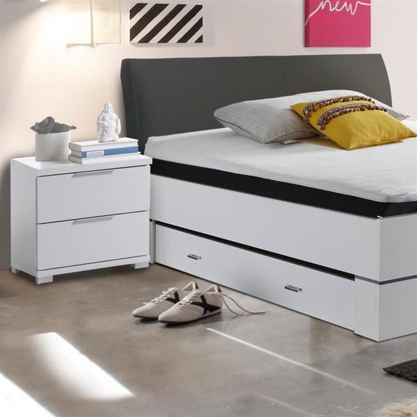 Nachtkommode >Nelli< in Weiß - 46x43x42cm (BxHxT)