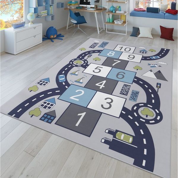 TT Home Teppich Kinderzimmer, Rechteckig, Höhe: 4 mm, Kinderzimmerteppich Teppich Junge Mädchen Kinderteppich Baby Rutschfes