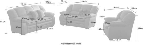 COTTA Polstergarnitur Casino, (Set, 3-tlg), Garnitur: Sessel, 2-Sitzer, 2,5-Sitzer Bild 3