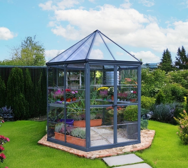 Palram - Canopia Aluminium Gewächshaus Oasis | Anthrazit | 267 cm