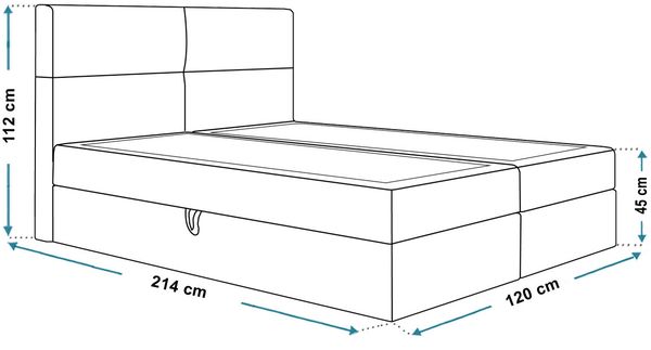 AX LIVING Boxspringbett Bonio III – 120 cm Breite mit Topper Hellgrau Bild 4