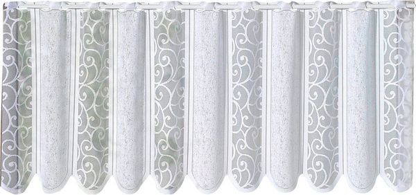 Weckbrodt Scheibengardine Prag (1 St), Stangendurchzug, halbtransparent, Jacquard, Bistro, Jacquard, strukturiert, gebogt, nach Maß, Gardine, Store
