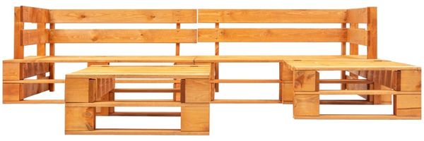 vidaXL 4-tlg. Garten-Paletten-Sofagarnitur Holz Honigbraun 277457