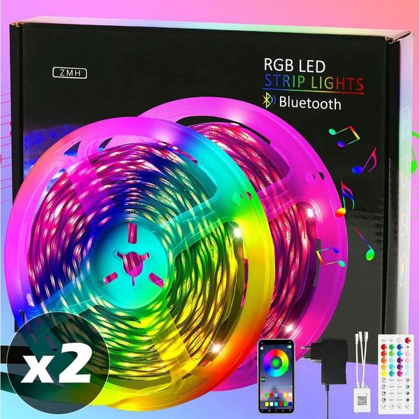 Nettlife LED Stripe Selbstklebend RGB APP-Steuerung 10/20/30m Lichtband Streifen, Timer-Funktion für Musikzimmer, Spielzimmer, Wohnzimmer, Flur