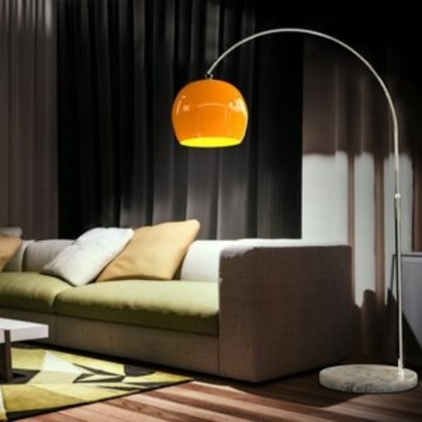 CCLIFE LED E27 Bogenlampe höhenverstellbar Marmorfuß weiß orange Stehlampe Stehleuchte Standleuchte Bogenleuchte Bogenstandleuchte, Farbe:Orange, höhenverstellbar 130-180cm Bild 6