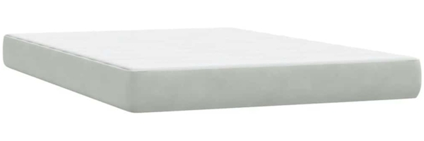 vidaXL Boxspringbett mit Matratze Hellgrau 140x220 cm Samt 3316353 Bild 5