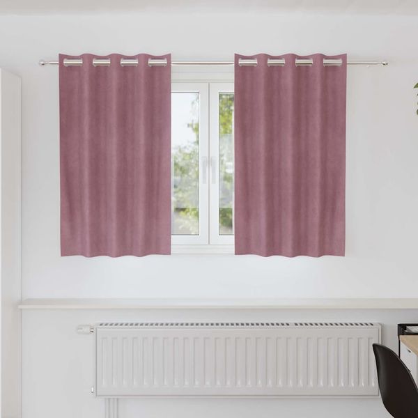 vidaXL Verdunkelungsvorhänge 2 pcs Dunkelrosa 140 x 140 cm Samt 4107238