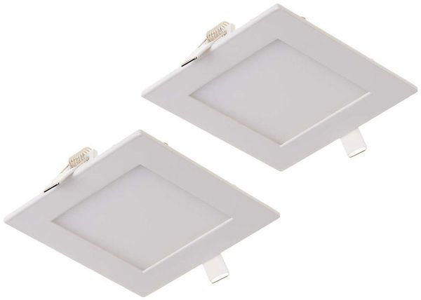 2er Set LED Einbau Panel, 3 Watt, 130 Lumen, warmweiß, D 8,4cm
