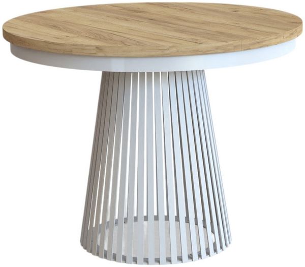 Compleo Esstisch Rund, Säulengestell mit Rillenstruktur DAST (TOPSELLER), Ausziehbar Ø: 100cm