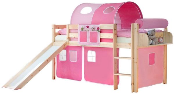 Ticaa Hochbett Rutschbett "Manuel" Kiefer Natur Classic