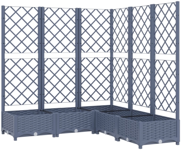 vidaXL Pflanzkübel mit Spalier Blaugrau 120x120x121,5 cm PP 318256