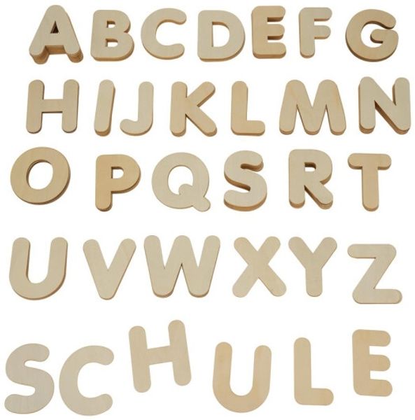 Holzbuchstaben 8 cm, 150 Stück