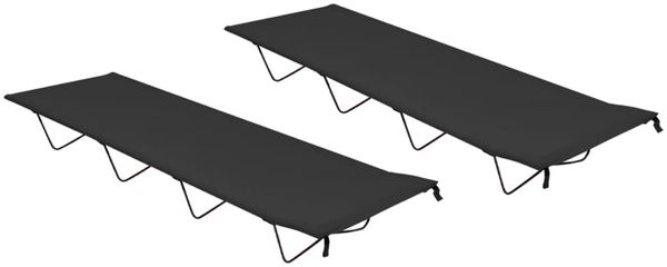 vidaXL Campingbetten 2 Stk. 180x60x19 cm Oxford-Gewebe Stahl Schwarz 312484