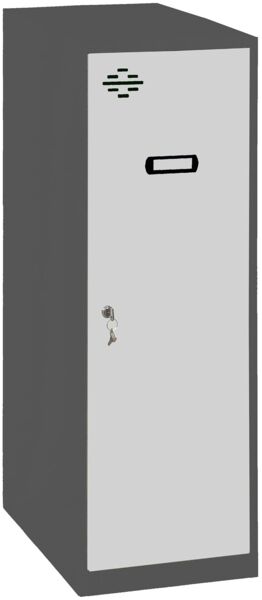 Simon Rack Simonlocker Kommode, klein, 915 x 300 x 500 mm, Amario aus Metall, mit Schlüssel, Anthrazit/Grau