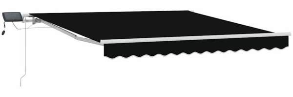 vidaXL Einziehbare Markise Schwarz 300 x 250 cm Stoff und Stahl 3330034