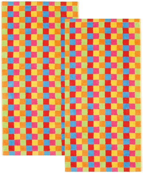2 Stück Cawö Life Style Handtücher 7017-25 kariert muilticolor 50x100