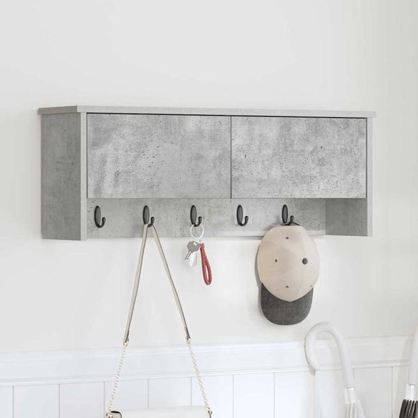 vidaXL Wandmontierter nachttisch mit Regal Beton Grau 80 x 20 x 30 cm 874342