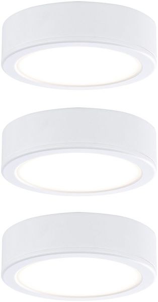Paulmann No. 99989 Möbel Aufbauleuchte LED Weiß 3er-Set Warmweiß inkl. Trafo