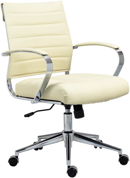 CLP Bürostuhl Oakland höhenverstellbar und drehbar,creme Kunstleder