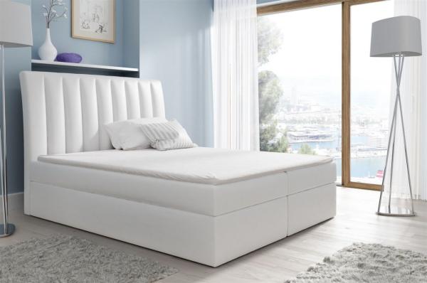 Boxspringbett Schlafzimmerbett MALENA 120x200cm Kunstleder Weiss