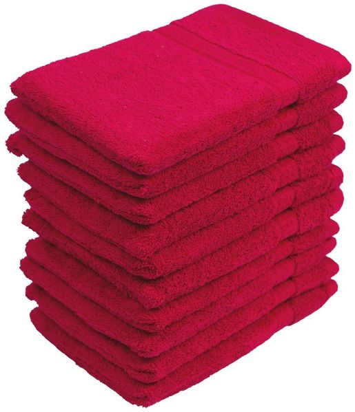 10er Set Waschhandschuhe Waschlappen Rot 16x21 cm | 100% Baumwolle Frottier | Oeko-TEX® Standard 100 | Premium Qualität 500 g/m² Bild 3