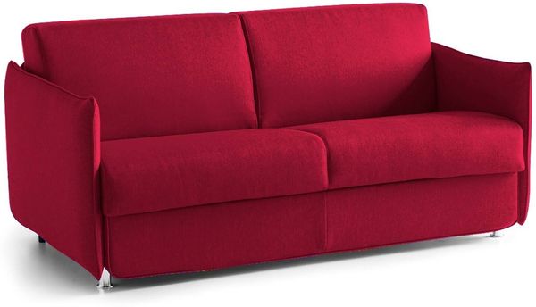 Dmora 3-Sitzer Schlafsofa Cecina, Schlafsofa fürs Wohnzimmer, gepolstert, abnehmbar, 100 % Made in Italy-Qualität, 200x95 h90 cm, Rot