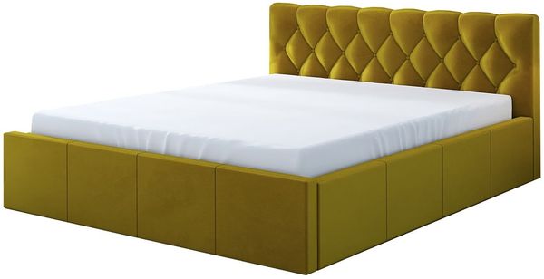 Polsterbett VOG-OM 90x200 mit Bettkasten und Lattenrost. Farbe: Bernesteigraun 34