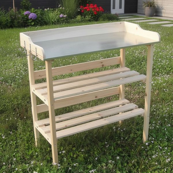 Pfanztisch Holz Gartentisch Gärtnertisch Gartenarbeitstisch Beistelltisch Tisch