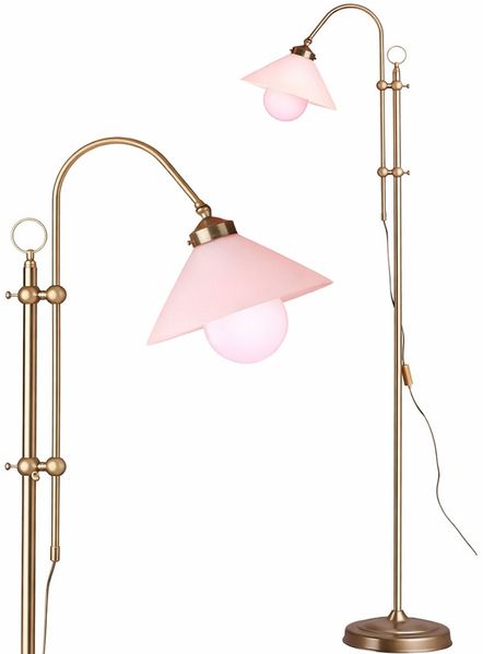 RGB LED Stehlampe, Fußschalter, Metall, Glas, H 145-170 cm