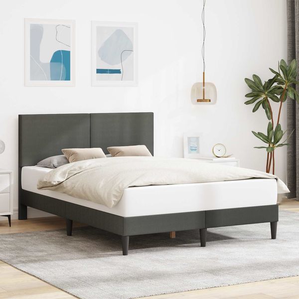 vidaXL Bettrahmen mit Kopfteil Dunkelgrau 120x190 cm Cordstoff 42027721