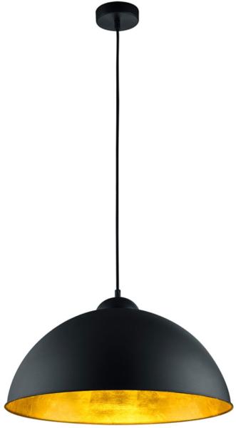 Pendelleuchte ROMINO II Metall Lampenschirm Schwarz Gold, Ø 50cm