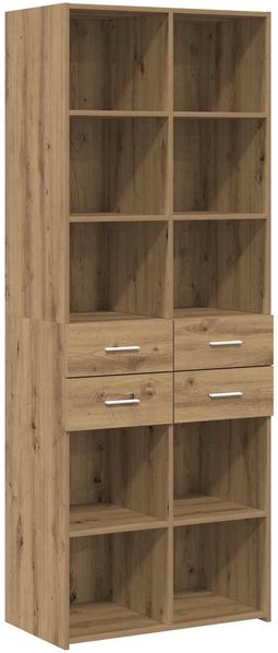 vidaXL Bücherregal Artisan-Eiche 30 x 42,4 x 185,2 cm 3446619