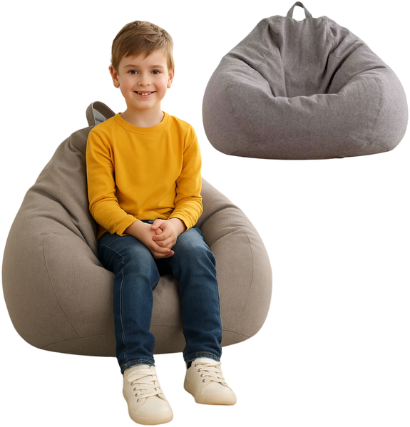 AD.CON Sitzsack mit ECO Füllung, Dunkelgrau, 70 x 80 x 50 120L, Styropor-Regranulat