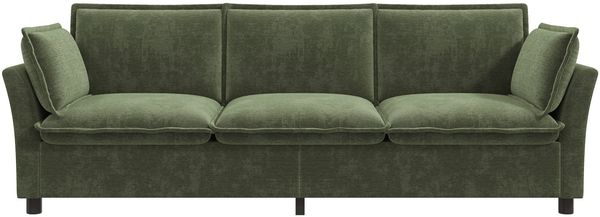 Merax Sofa-Set, modulare Wohnzimmer-Sofakombination, frei kombinierbar, Chenille-Stoff, 3-Sitzer + 2-Sitzer + Sessel, mit Kissen, Grün Bild 7