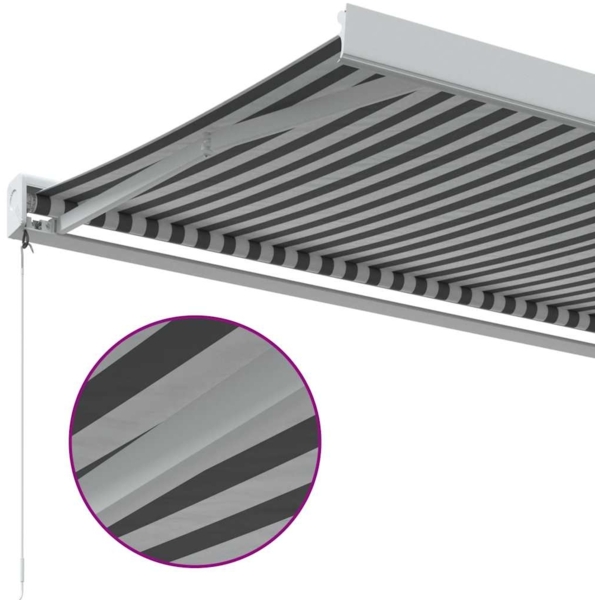 vidaXL Markise Einziehbar Anthrazit & Weiß 3,5x2,5 m Stoff & Aluminium 3216124 Bild 6
