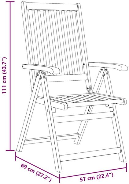 vidaXL Klappbare Gartenstühle 3 Stk. Massivholz Akazie 310293 Bild 10