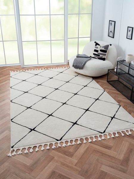 Myflair Möbel & Accessoires Hochflor-Teppich Moroccan Square, rechteckig, Höhe: 24 mm, modern, marokkanisches Design, Rauten Muster, weich durch Hochflor
