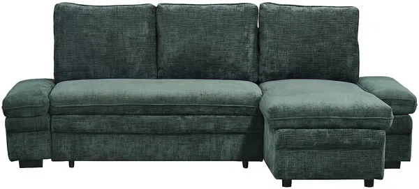 Vente-unique - SIVIARA Sofa Stoff Grün - B 146 cm x H 85 cm x L 258 cm